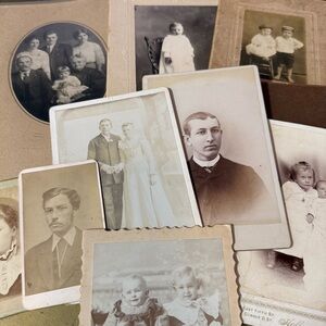 Vintage Cabinet Card Lot 10 Piece Antique Pictures Photographs